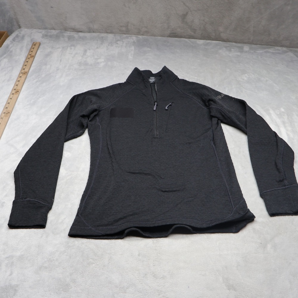 Rab Sweatshirt Womens Small Black Nexus Pull-On Stretch Thermic Fleece Midlayer